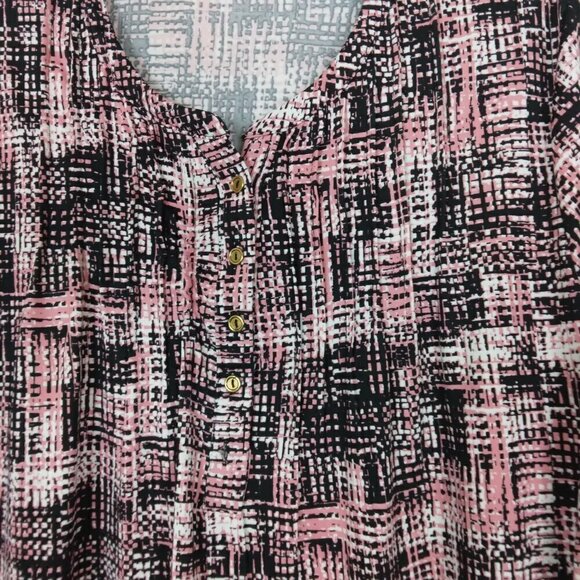 Always Indigo | Bundle of 2 Knit Button Front Pleated Tops Pink Purple | Size 1X - Picture 3 of 8